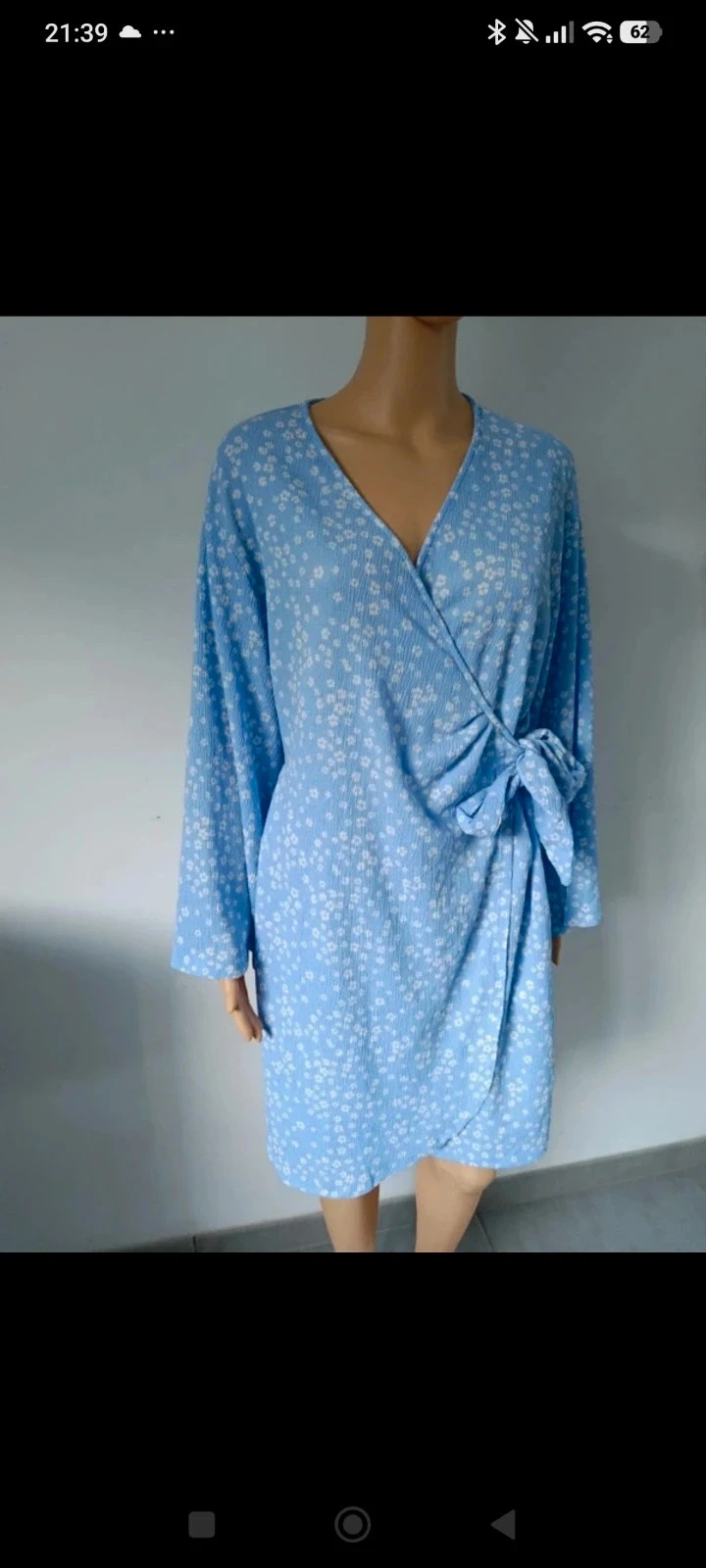Robe portefeuille Esmara 38/40 bleue à fleurs manches longues – photo 11